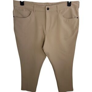 Panama Jack Men's Khaki Stretch Tech Pants Chinos Size 40x29 Golf Work Fast Ship